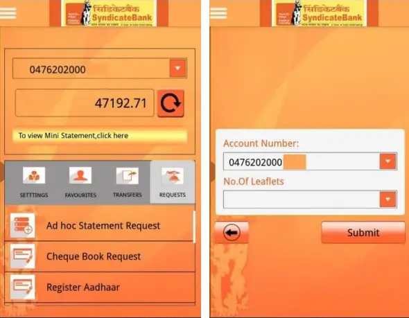 How to Request Syndicate Bank Cheque Book Through Mobile Banking?