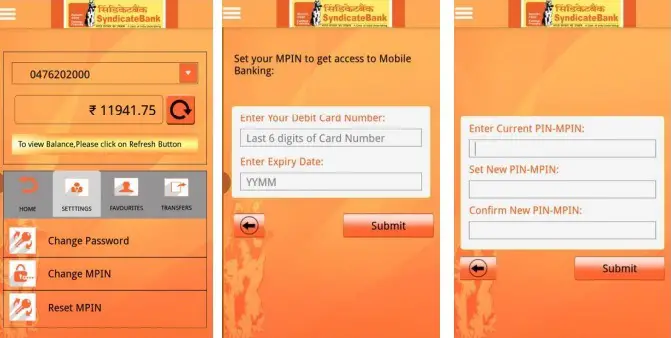 How to Change/Reset MPIN of Syndicate Bank Online?