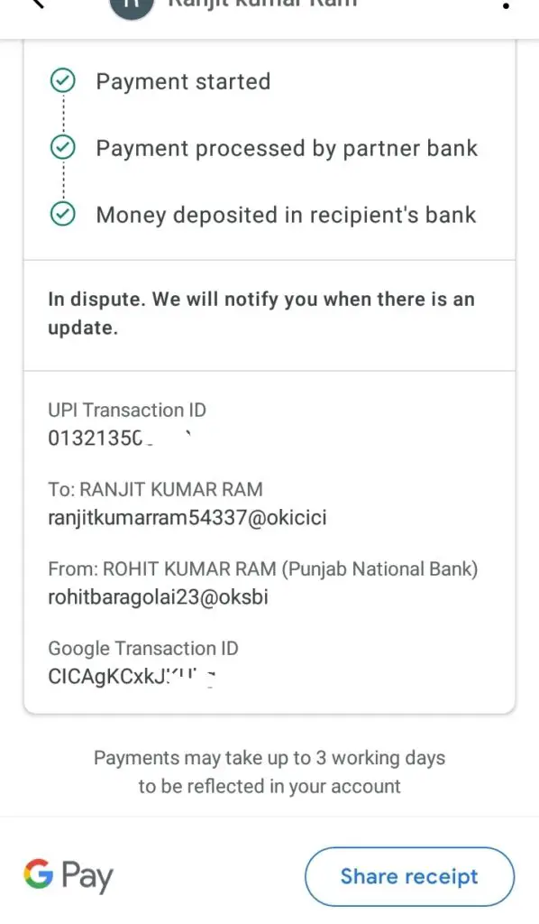 Recover Money Sent to a Wrong Account in Google Pay