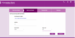 Enter ATM card details and click on Continue