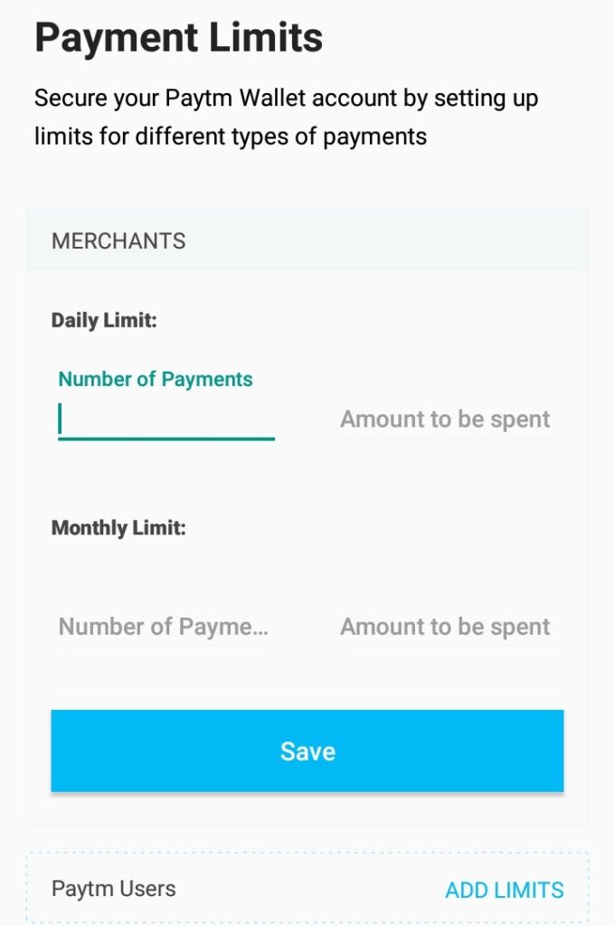 How to Set Payment Limits in Paytm?
