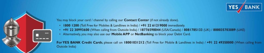 How to Block Yes Bank ATM Card Online?