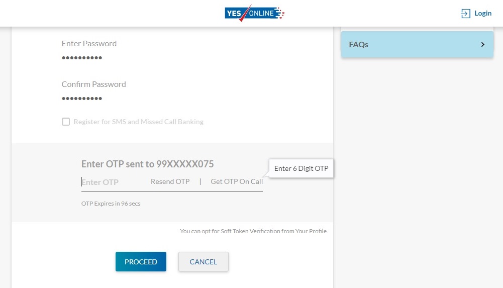 enter the OTP received on your registered mobile number and click Proceed