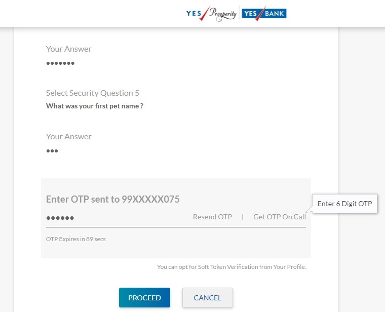 One Time Password will be sent to your mobile number. So, enter OTP and click on Proceed