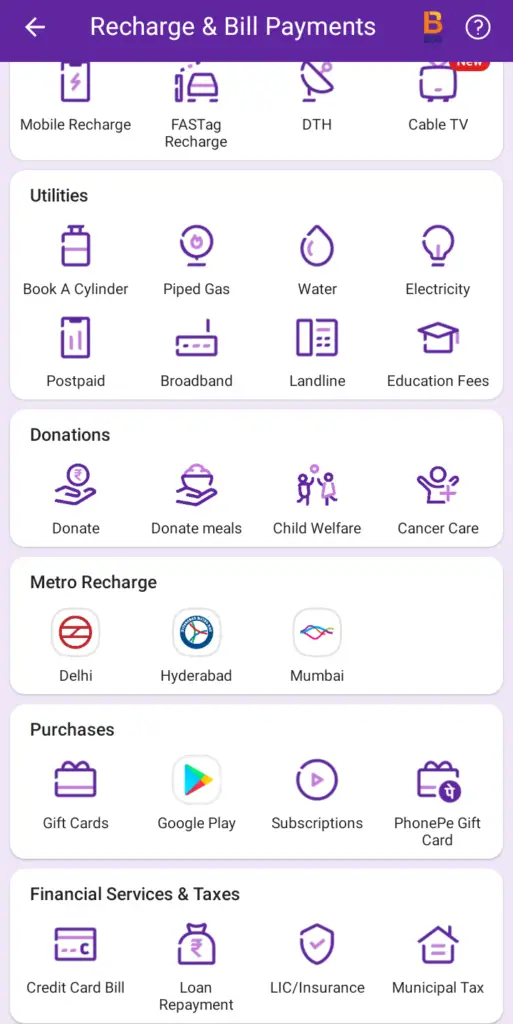 Delhi Metro Online Recharge PhonePe