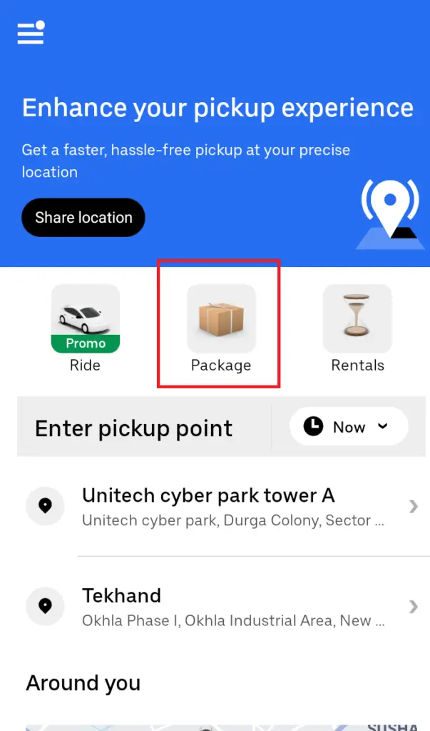 How to Send Package though Uber?