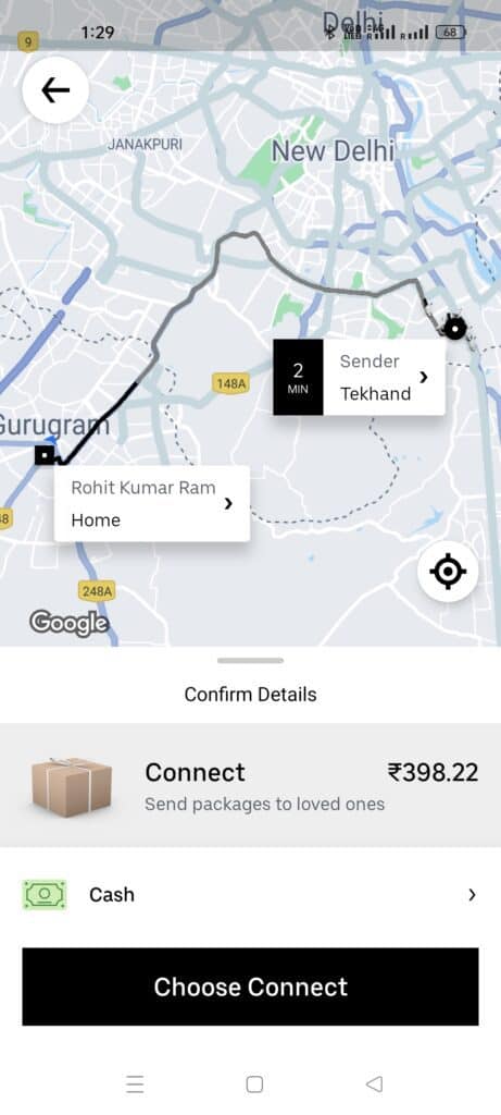 Receive Parcel Through Uber