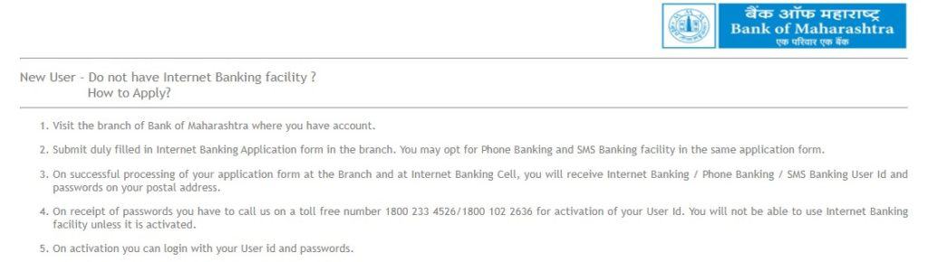 How to Register Internet Banking in Bank of Maharashtra?