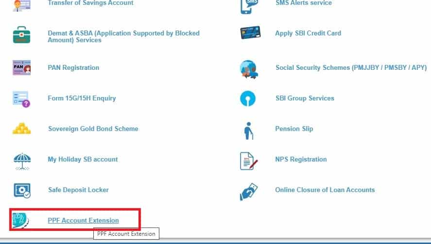 PPF Account Extend Online