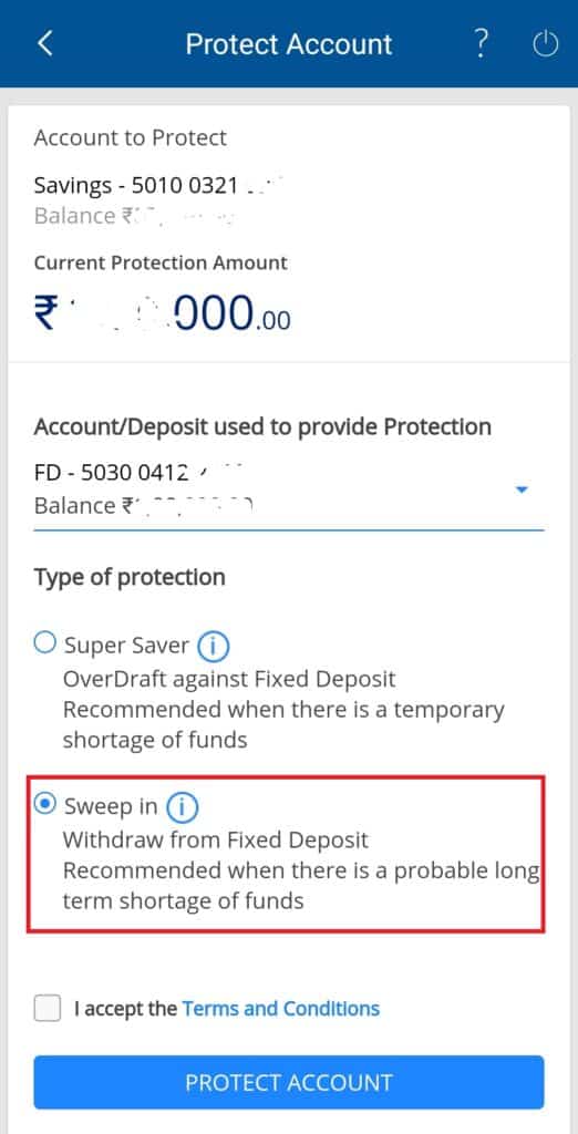 Convert Fixed Deposit to Sweep