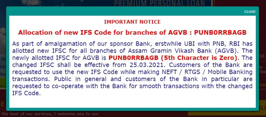 Assam Gramin Vikas Bank New IFSC Code