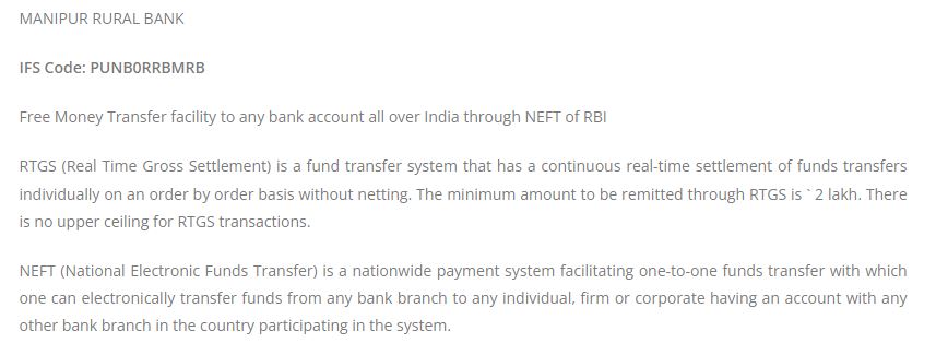 Manipur Rural Bank IFSC Code
