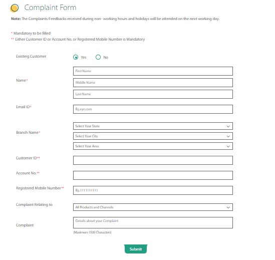 Ujjivan Small Finance Bank Online Complaint