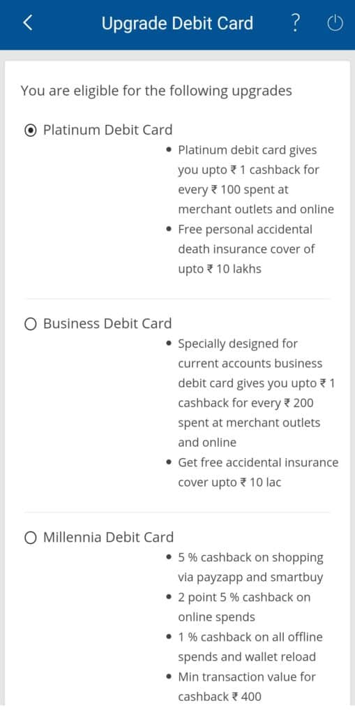 Upgrade HDFC Debit Card Online