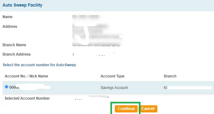 State Bank of India Auto-Sweep Account