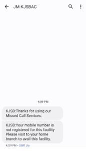 KJSB Mobile Number Not Registered