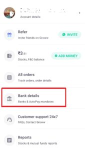 Groww Bank Account Delete